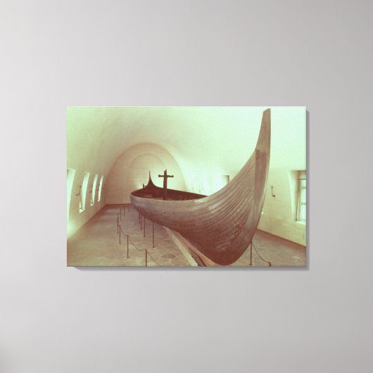 ヤギの長い船（木材） キャンバスプリント (正面)