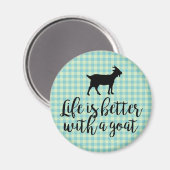 ヤギの青いカントリープレイドで生活が良い マグネット (正面/裏面)