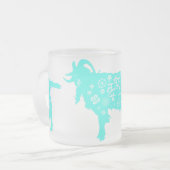 ヤギの青いヤギの年ラムマグカップ フロストグラスマグカップ (正面左)