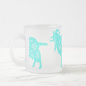 ヤギの青いヤギの年ラムマグカップ フロストグラスマグカップ (左)