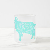 ヤギの青いヤギの年ラムマグカップ フロストグラスマグカップ (中央)