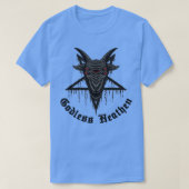 ヤギの頭とペンタグラムを持つ神なし異教徒 Tシャツ (デザイン正面)