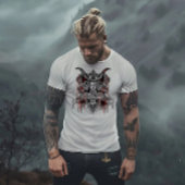 ヤギの頭蓋骨悪魔デザイン Tシャツ