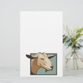 ヤギの頭部 便箋 (スタンド正面)