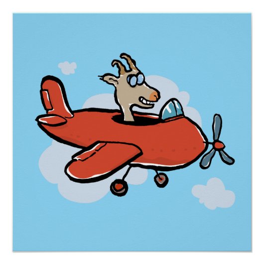 ヤギの飛んでいる飛行機 ポスター (正面)