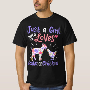 ヤギの鶏はヤギや雛が大好きな女の子 Tシャツ