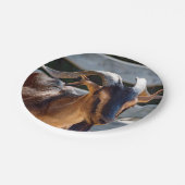 ヤギの黒角の動物写真 ペーパープレート (アングル)