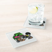 ヤギはおもしろい ガラスコースター (アングル)