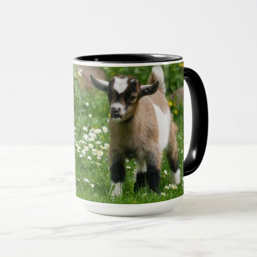 ヤギはカストンコーヒーの写真を撮るマグザズイット(_I) マグカップ (正面右)