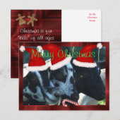 ヤギはクリスマスの郵便はがき2をからかいます-個人化なできます シーズンポストカード (正面/裏面)