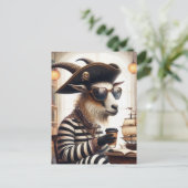 ヤギはコーヒーを飲む ポストカード (スタンド正面)