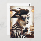 ヤギはコーヒーを飲む ポストカード (正面/裏面)