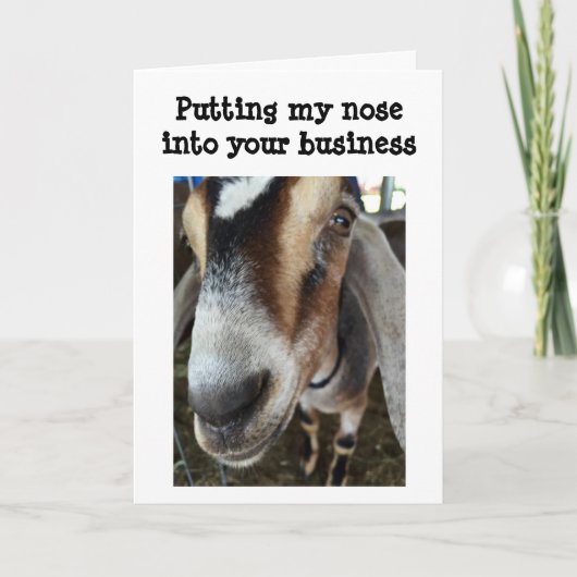 ヤギはハートで若者に幸せな休日を過ごすと言う シーズンカード (正面)