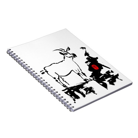 ヤギはベトナムの中国のな年の(占星術の)十二宮図のノートを揺すります ノートブック (右側)