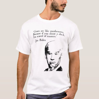 ヤギはマッシュルームのようなジョーおもしろいバイデン氏引用文 Tシャツ