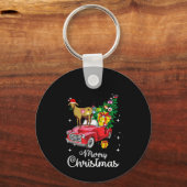 ヤギはレッドカークリスマスに乗る キーホルダー (正面)