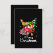 ヤギはレッドカークリスマスに乗る サンキューカード (正面/裏面)