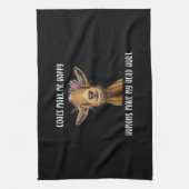 ヤギは私を幸せなヤギの恋人にする キッチンタオル (縦)