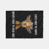 ヤギは私を幸せなヤギの恋人にする フリースブランケット (正面(横))