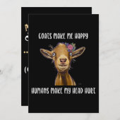 ヤギは私を幸せなヤギの恋人にする 招待状 (正面/裏面)