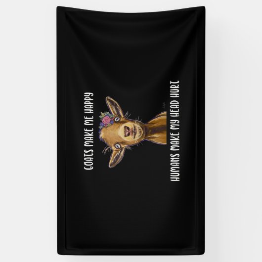 ヤギは私を幸せなヤギの恋人にする 横断幕 (縦)