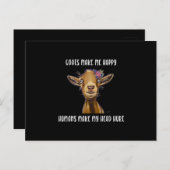 ヤギは私を幸せにする、ヤギの恋人 インビテーションポストカード (正面/裏面)