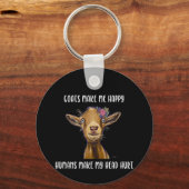 ヤギは私を幸せにする、ヤギの恋人 キーホルダー (正面)