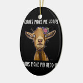 ヤギは私を幸せにする、ヤギの恋人 セラミックオーナメント (左)