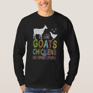 ヤギは鶏が好きで、3人は可愛い農場 Tシャツ