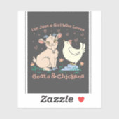 ヤギやニワトリが大好きな女の子 シール (シート)