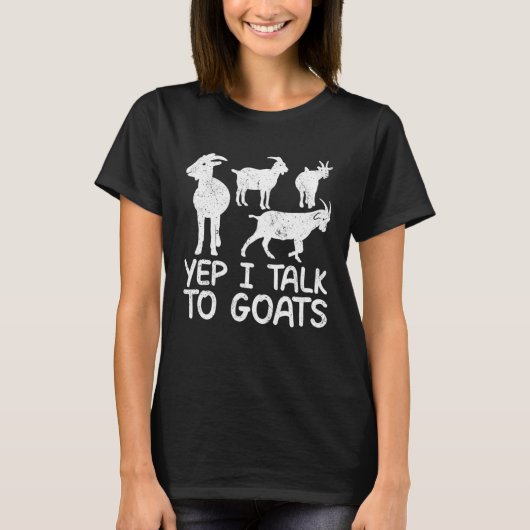 ヤギや飼い主のヤギ引用文と話す Tシャツ (正面)