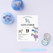 ヤギをテーマにしたおもしろい誕生日パーティーの予算 チラシ (シングル)