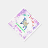 ヤギをテーマにした誕生日パカラフルーティファーム動物 スタンダードカクテルナプキン (角)