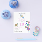 ヤギをテーマにした誕生日パーティーピンクの予算 チラシ (シングル)