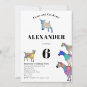 ヤギをテーマにした6th誕生日パーティー 招待状 (正面)