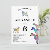 ヤギをテーマにした6th誕生日パーティー 招待状 (スタンド正面)