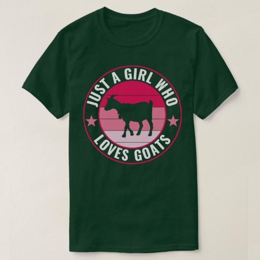 ヤギを愛する女の子農家女性 Tシャツ (デザイン正面)