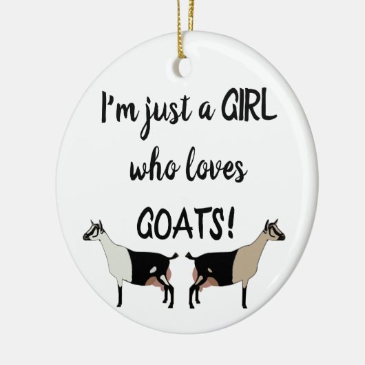 ヤギを愛する女の子 – アルパイン乳製品ヤギ セラミックオーナメント (左)