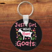 ヤギを愛する女の子 キーホルダー (正面)