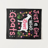 ヤギを愛する女の子 タペストリー (正面(横))