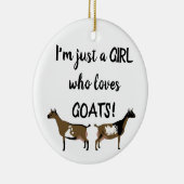 ヤギを愛する女の子 – ナイジェリアの矮星ヤギ セラミックオーナメント (右)
