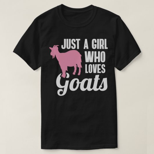 ヤギを愛する女の子 Tシャツ (デザイン正面)