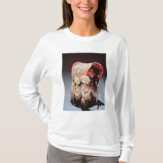 ヤギを攻撃しているグリフィンが付いているサドルカバー Tシャツ (正面)