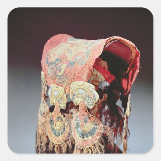 ヤギを攻撃するグリフィン付きサドルカバー スクエアシール (正面)