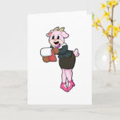 ヤギを秘書としてハイヒール カード (黄色い花)