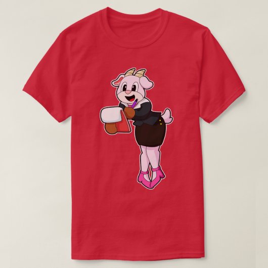 ヤギを秘書としてハイヒール Tシャツ (デザイン正面)