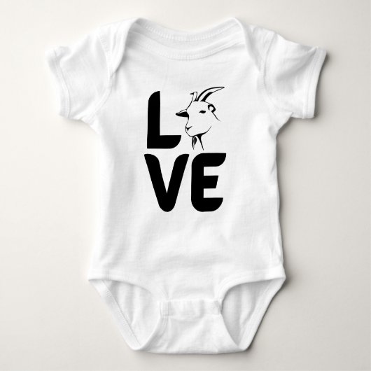 ヤギをOとして愛する ベビーボディスーツ (正面)