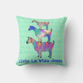 ヤギイラストレーションおもしろいスローガンカラフルアニマルアート クッション (正面)