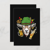 ヤギオクトーバーフェストレデルホセン衣装ギフトドイツ サンキューカード (正面/裏面)