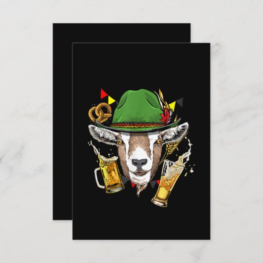 ヤギオクトーバーフェストレデルホセン衣装ギフトドイツ サンキューカード (正面/裏面)